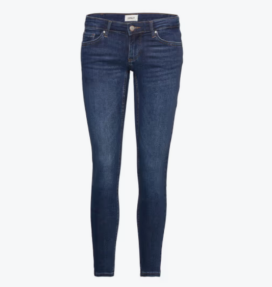 ONLY Onljune Sl Waist Sk Ank Dnm Tai Box Skinny fit ONLY ΣΚΟΥΡΟ ΜΠΛΕ ΤΖΙΝ (15277498)