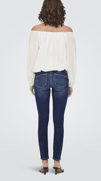 Only Skinny Fit Jeans Dark Blue Women Onldaisy Reg Push Up Sk Ank