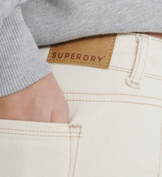 Superdry Eliza Cut Off Γυναικείο Τζιν Σορτς Μπεζ
