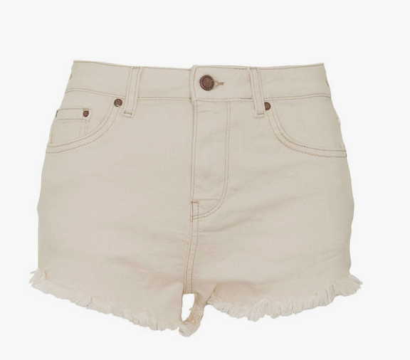 Superdry Eliza Cut Off Γυναικείο Τζιν Σορτς Μπεζ