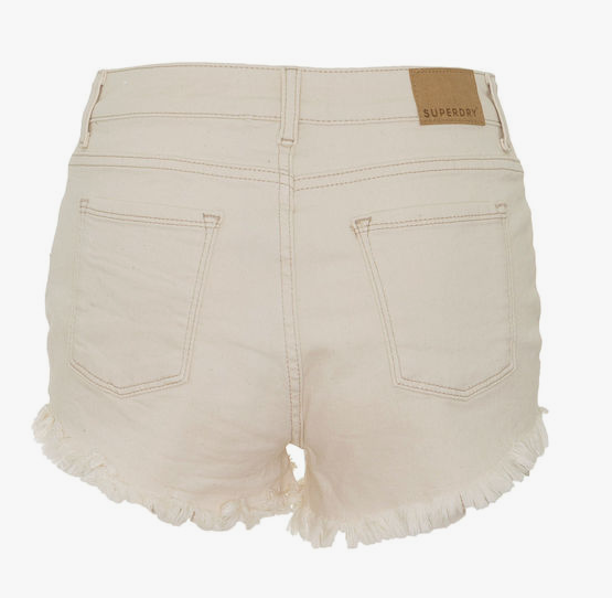 Superdry Eliza Cut Off Γυναικείο Τζιν Σορτς Μπεζ