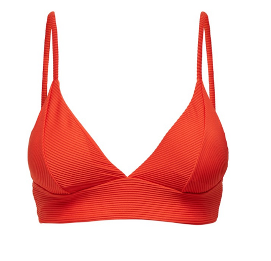 Onlbobby Life Rib Bikini Top Μαγιό Set (1 Πορτοκαλί + 1 Μαύρο)