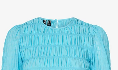 Pieces Long Sleeve Shirt / Blouse Light Blue Women