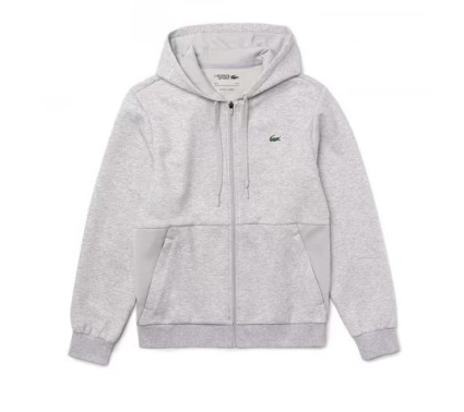 LACOSTE Women's Zip-Up Hooded Jacket GREY FLEECE SS