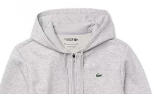 LACOSTE Women's Zip-Up Hooded Jacket GREY FLEECE SS
