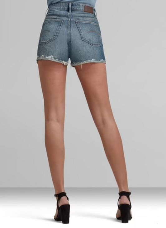 G-Star Denim Tedie Ripped Edge Ultra High Shorts Blue Women