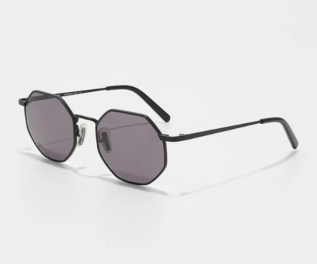 Ace & Tate Round Sunglasses Black - Unisex Size 45