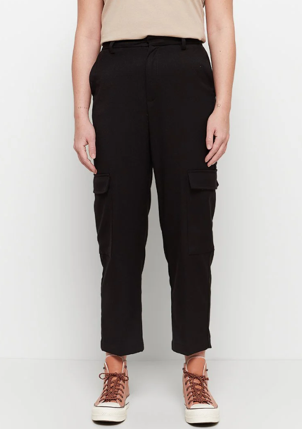 Mango Cargo Trousers Black - Women