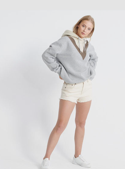 Superdry Eliza Cut Off Γυναικείο Τζιν Σορτς Μπεζ