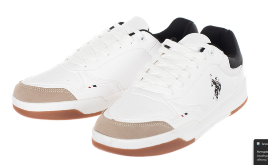U.S. Polo Assn. ΠΑΠΟΥΤΣΙΑ STEVE001-WHI-BLK01