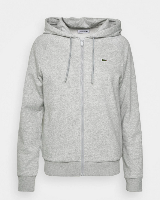 LACOSTE Women's Zip-Up Hooded Jacket GREY FLEECE SS